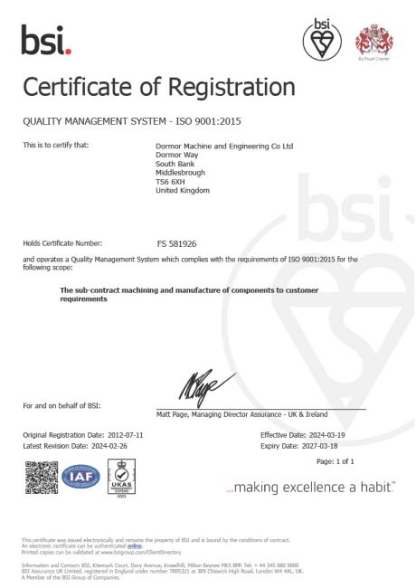 ISO 9001:2015 Certificate